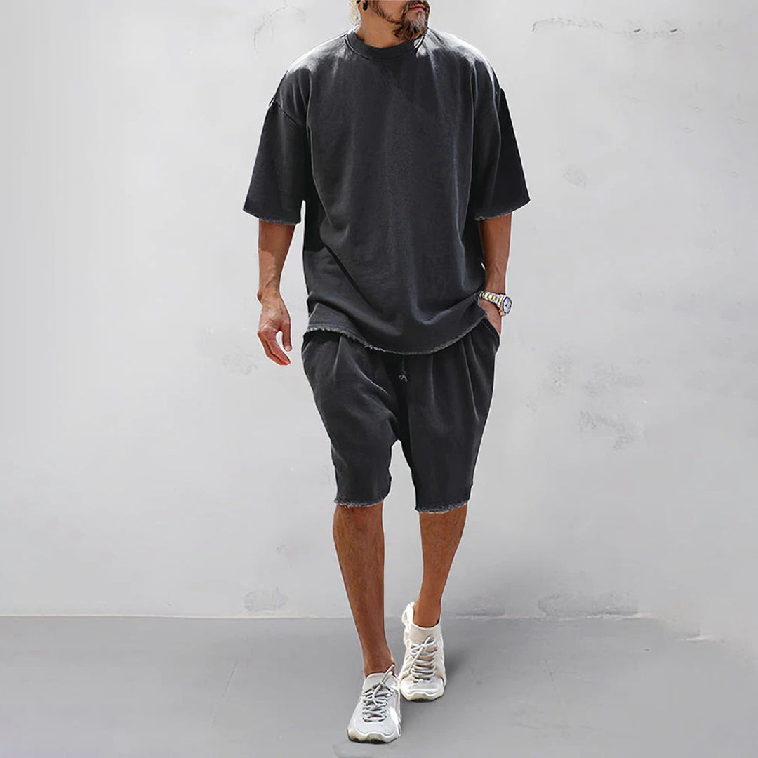 Men's Casual Summer Set - Lightweight Polyester Outfit