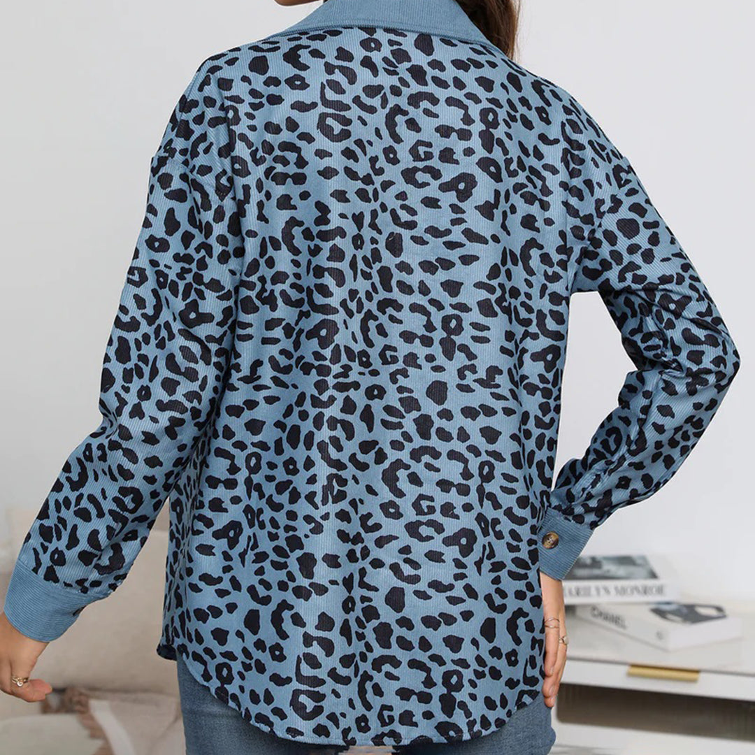 Leopard Print Faux Fur Coat for Women