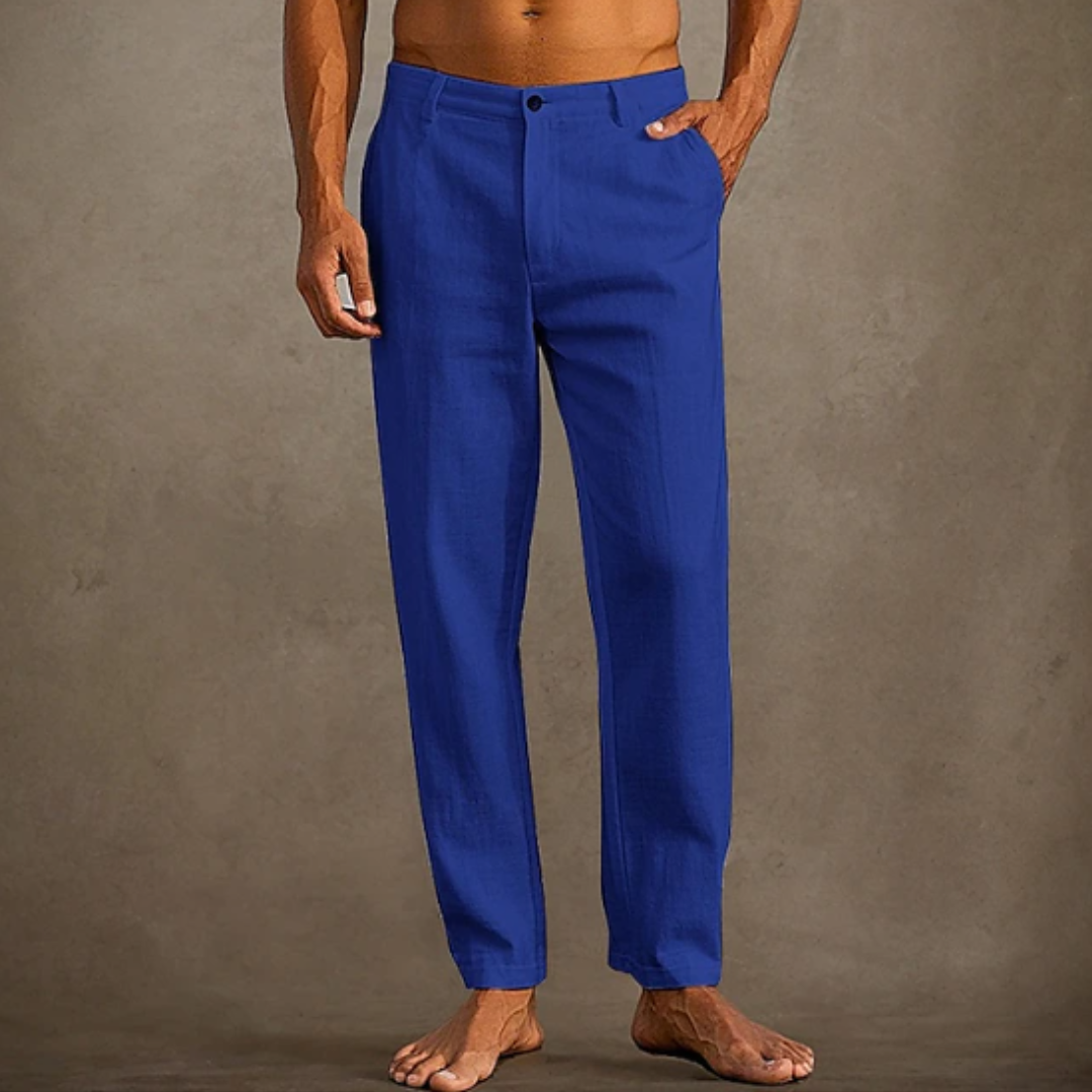 Men’s Relaxed Fit Ankle-Length  Trousers with Side Pockets