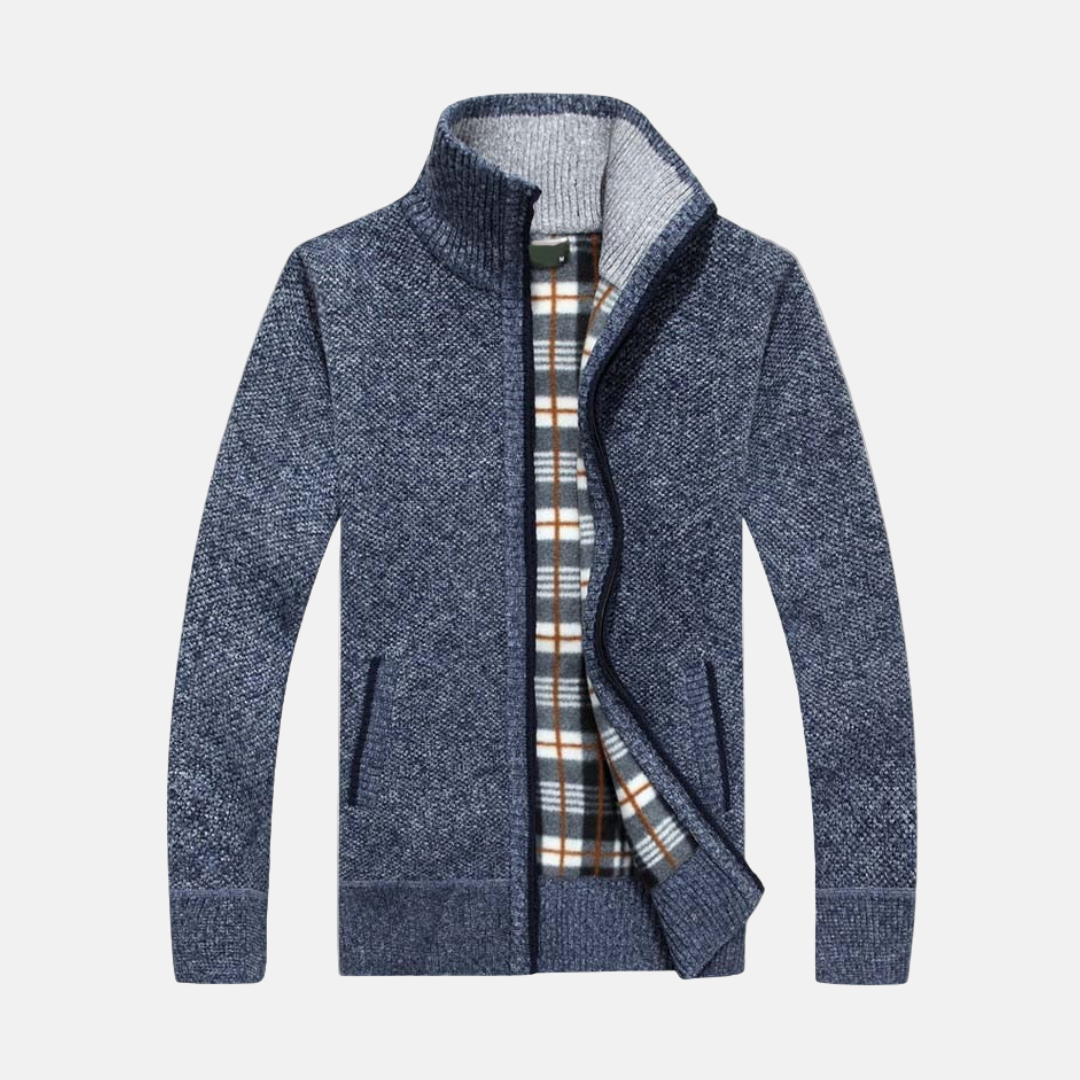 Oscar Sweater Jacket | Funnel Collar Zip Front Sweater Jacket