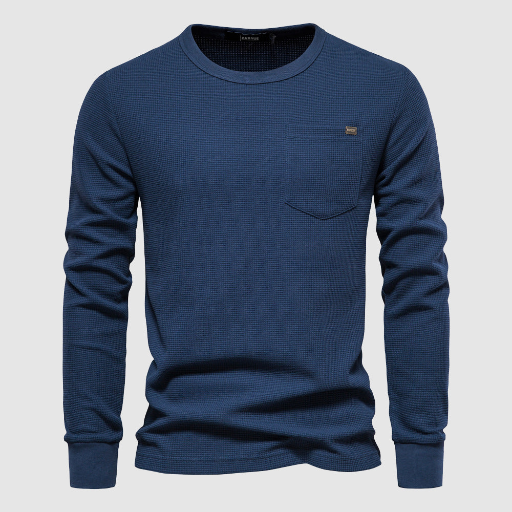 Men's round neck long sleeve autumn shirt