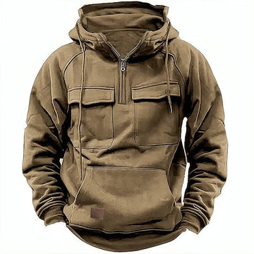 Men's tactical hoodie with multiple pockets