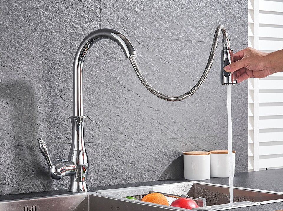 Minimalist High-Arc Single-Lever Pull-Down Kitchen Faucet