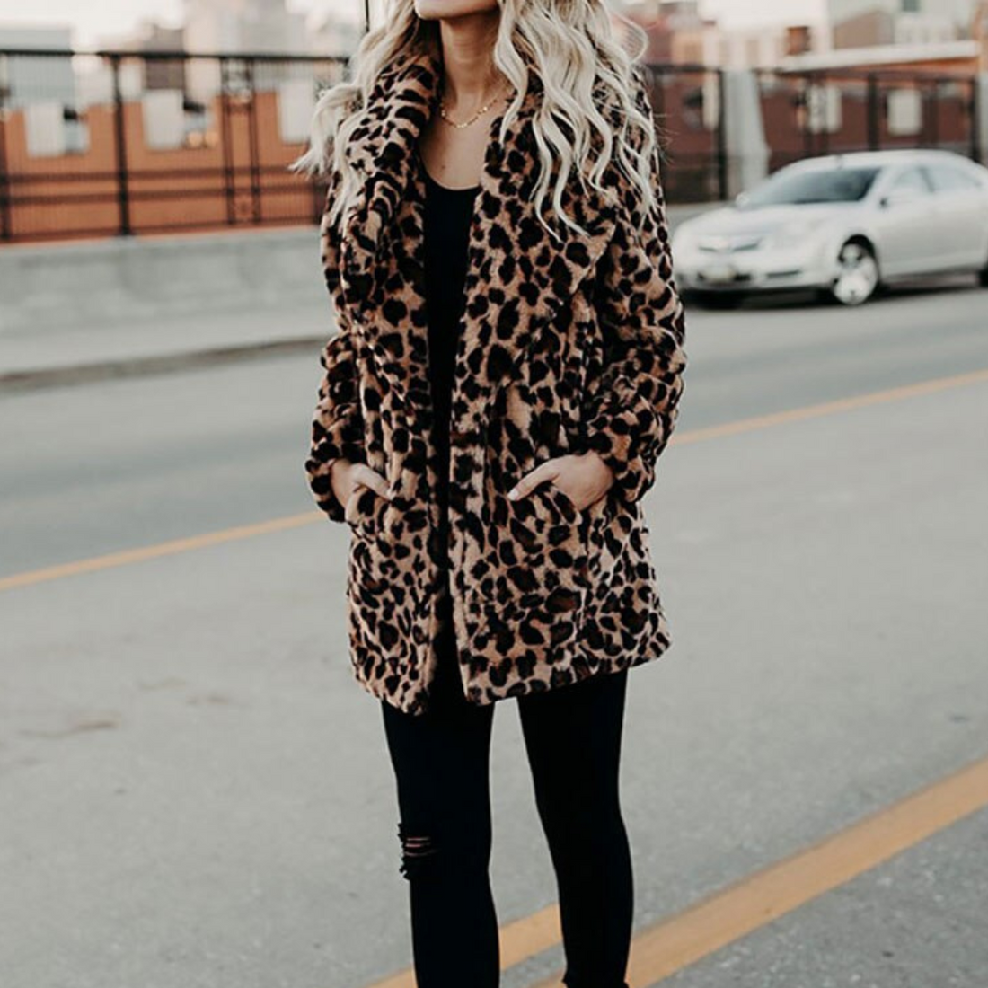 Women's leopard coat for bold winter fashion