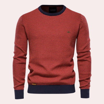 Trendy pullover men's sweater with casual contrast color