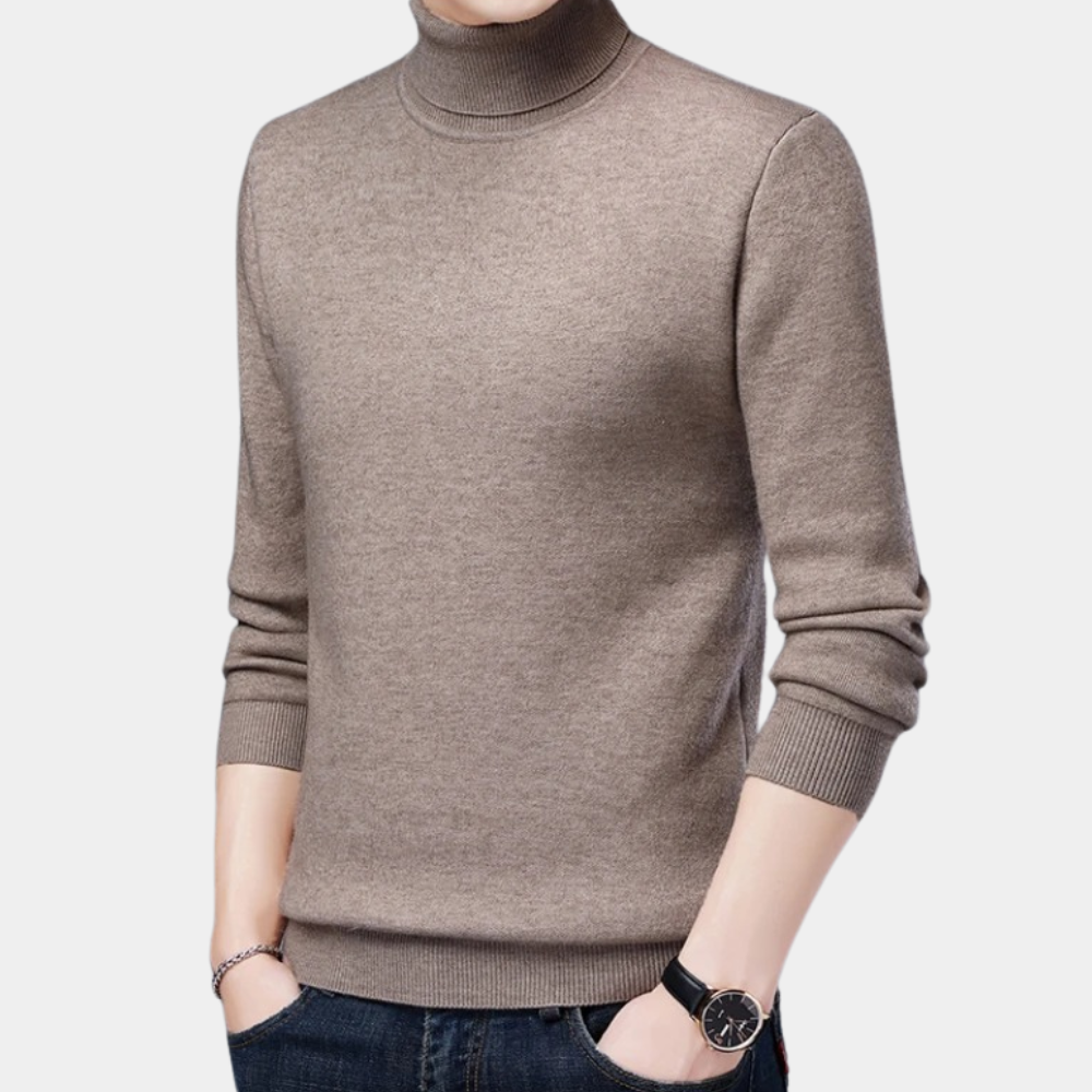 Men's pullover plush one-piece knitted sweater