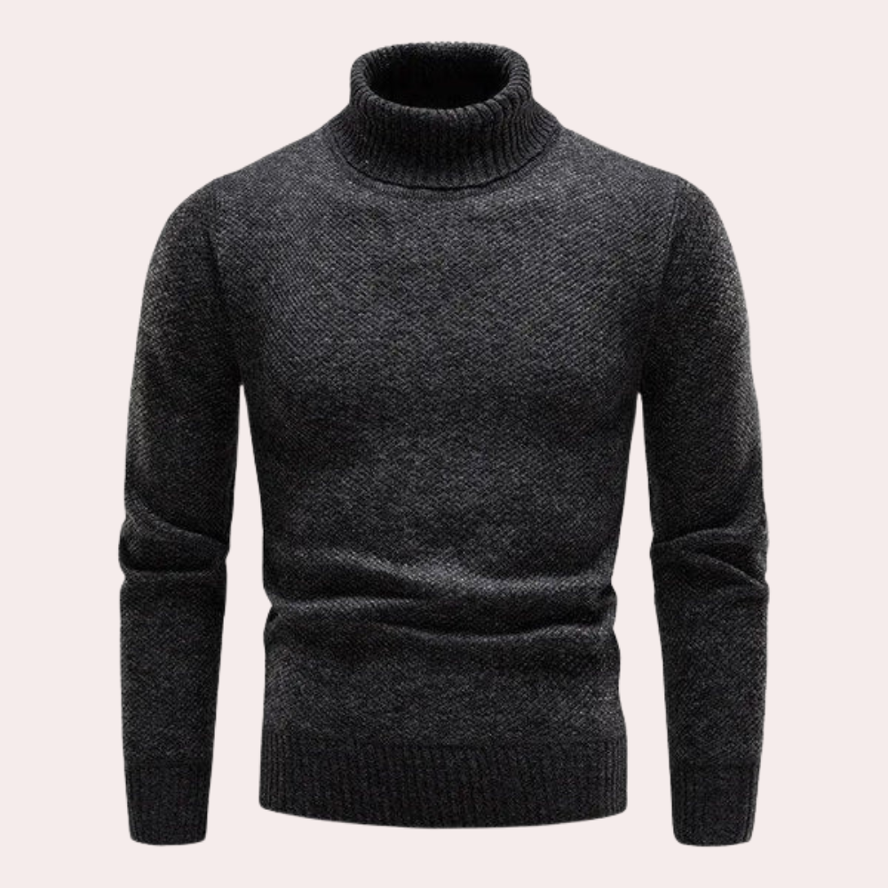 Plus velvet turtleneck sweater for men in slim fit style