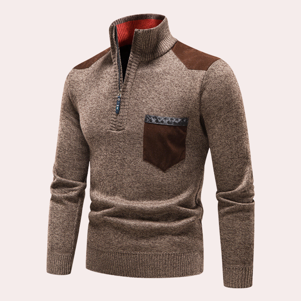 Men's stand-up collar thickened sweater