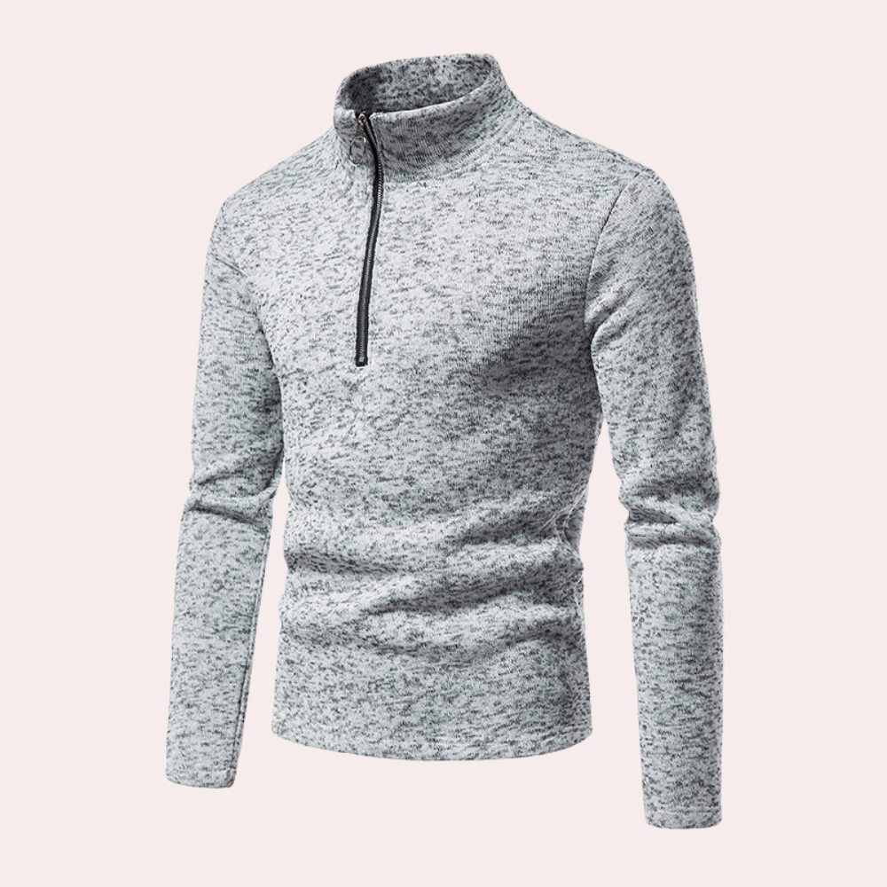 Stylish half zip sweatshirt for men with stand collar