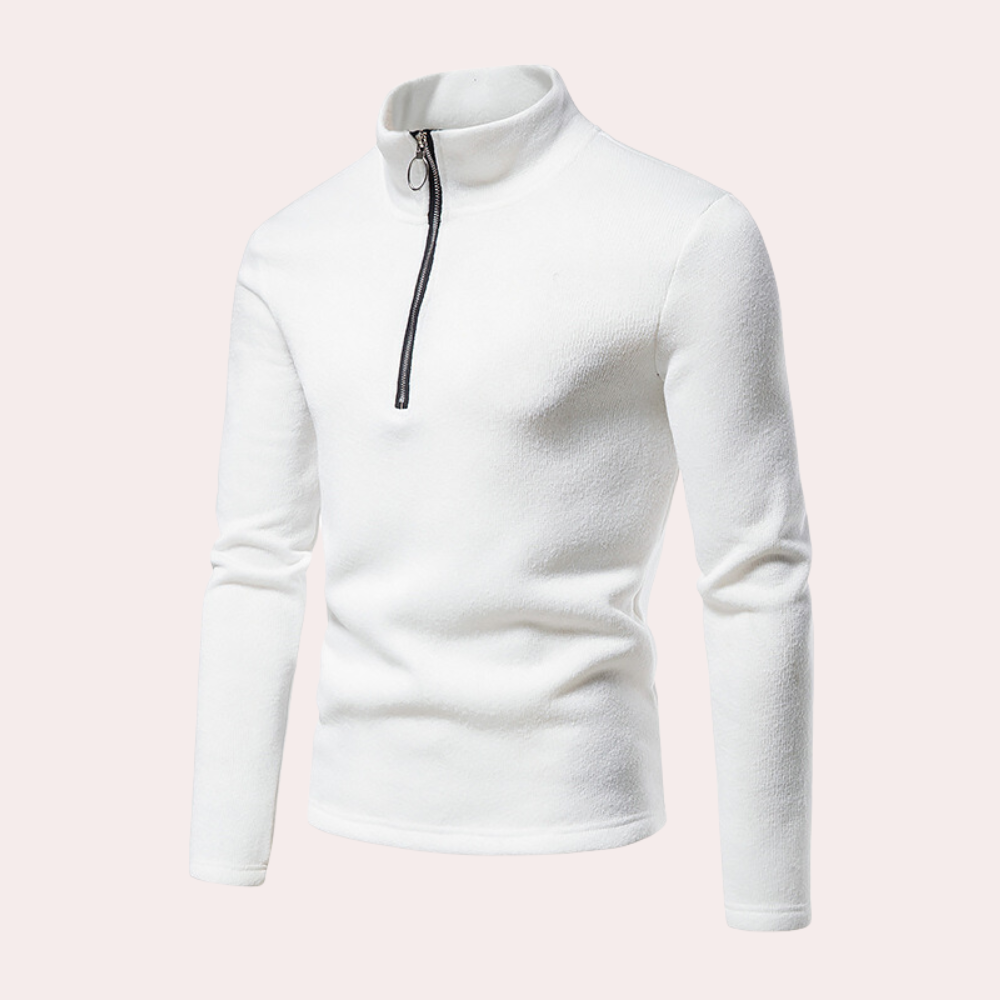 Stylish half zip sweatshirt for men with stand collar