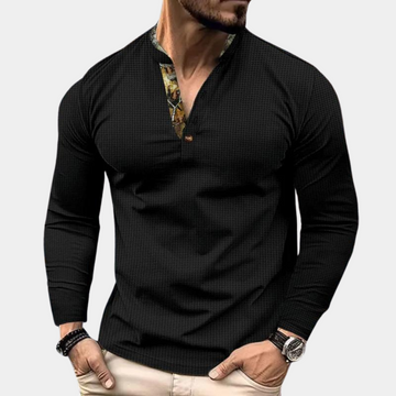 Waffle long-sleeved t-shirt for men