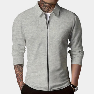 Stylish men's slim fit sports jacket with waffle design