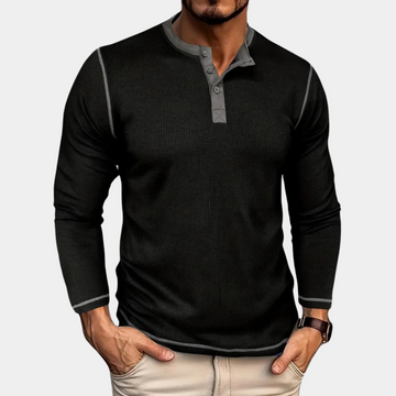 Urban Waffle Knit Henley Shirt - Lightweight & Breathable for Summer Sunsets