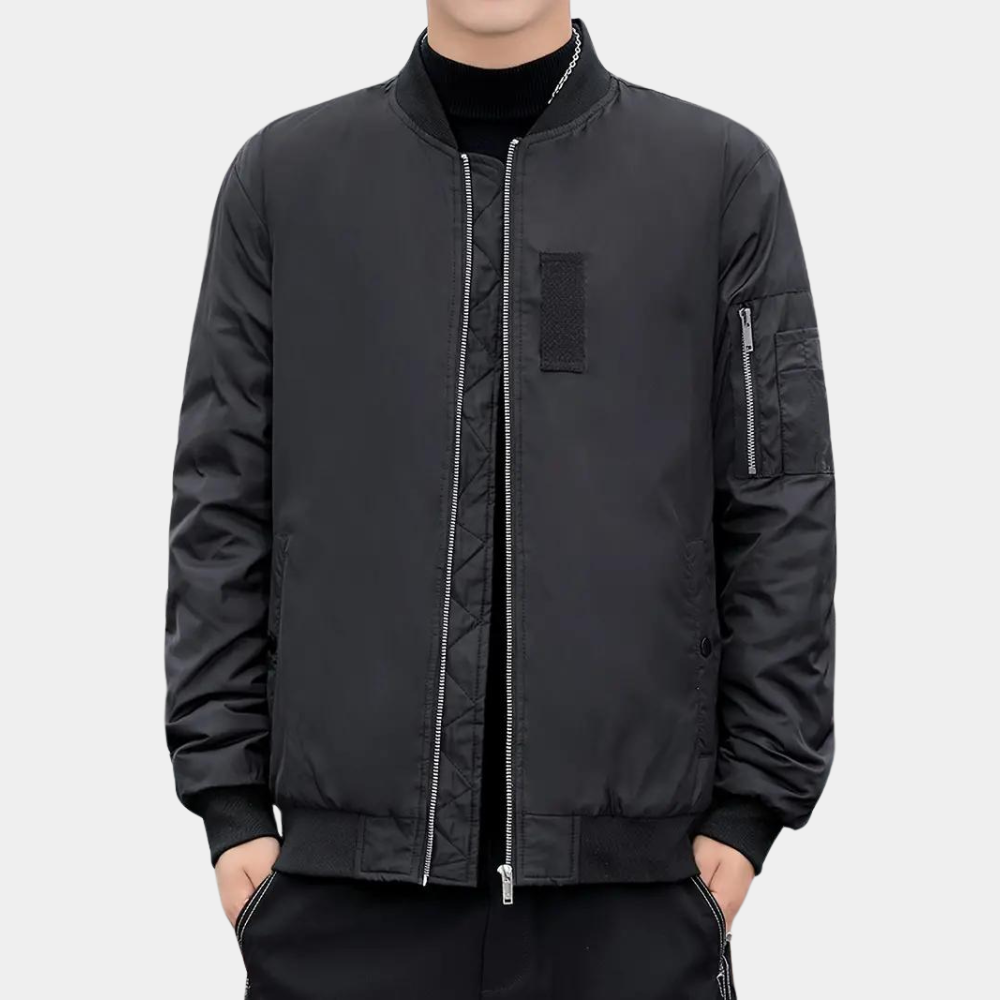 Stylish men's zip bomber jacket