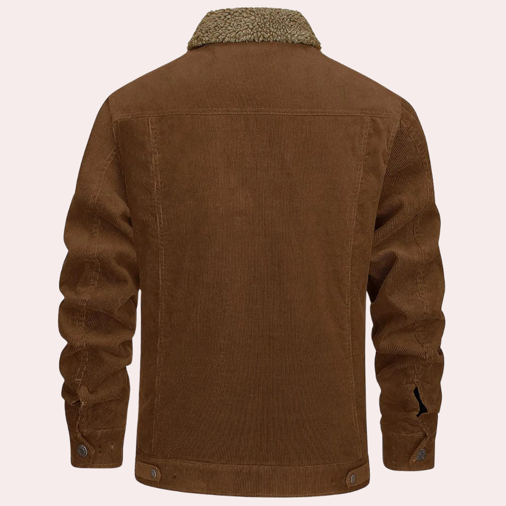 Men’s long-sleeved lapel corduroy jacket