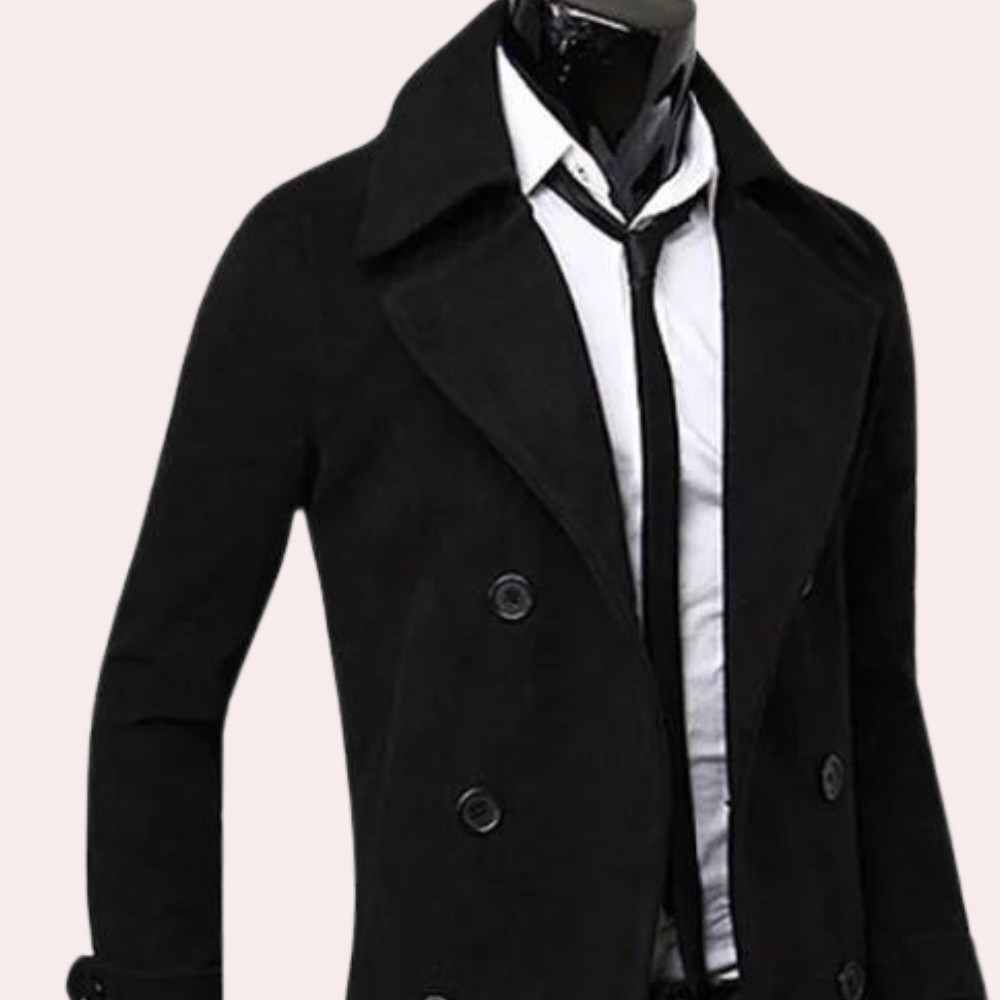 Men's double-breasted trench coat