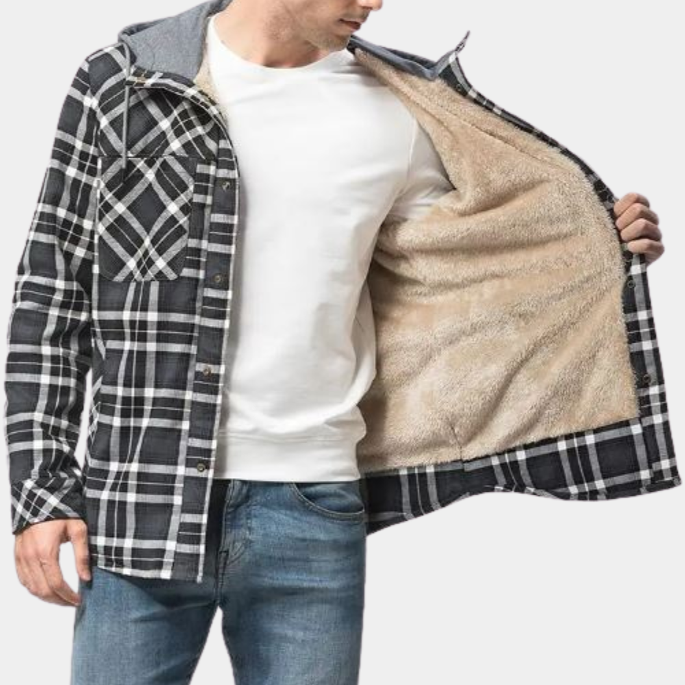 Men's knitted hooded shirt casual jacket