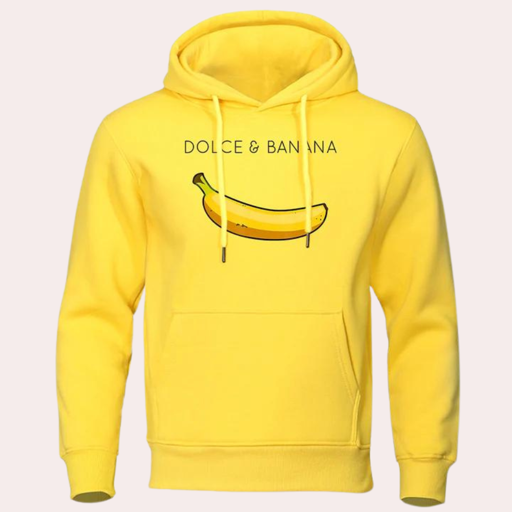 Men's hooded sweatshirt banana print jacket