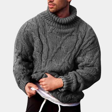 Men’s knitted cardigan fashion casual turtleneck sweater