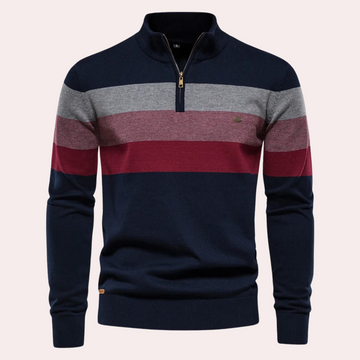 Men's trendy striped pullover slim fit sweater