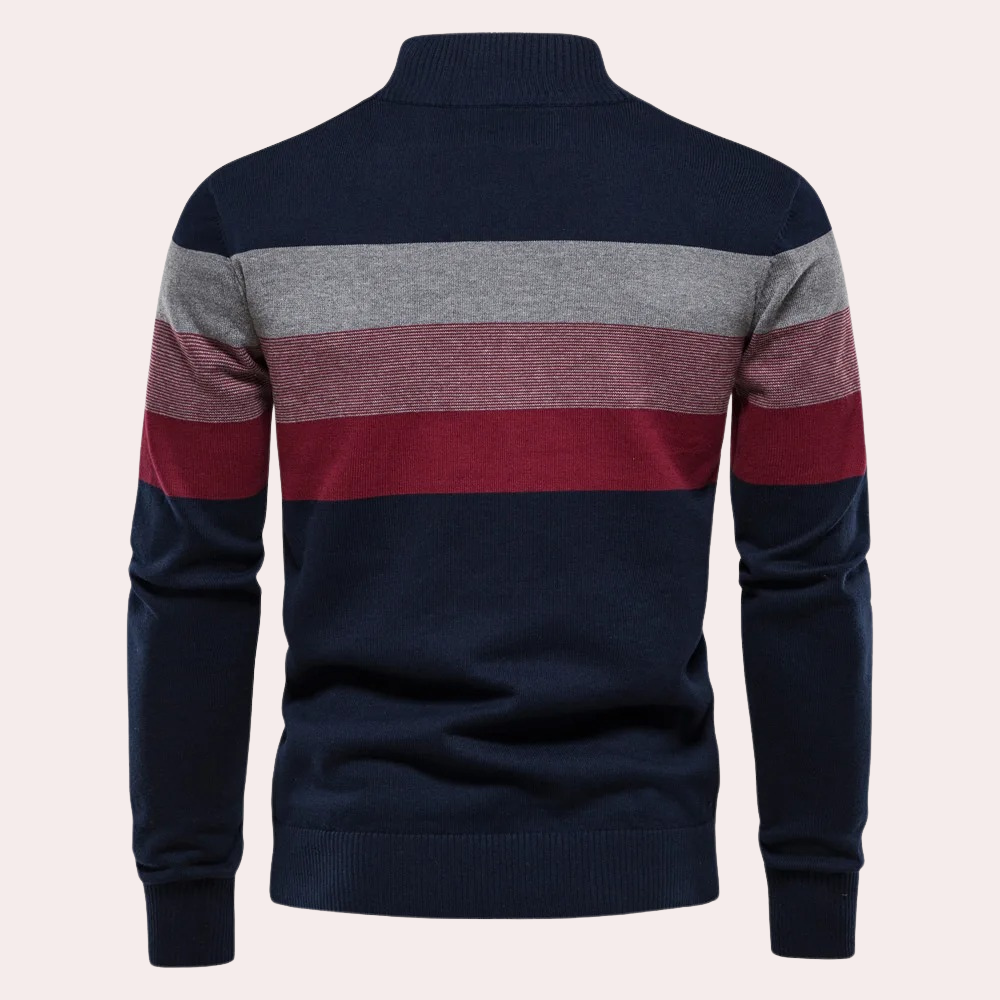 Men's trendy striped pullover slim fit sweater