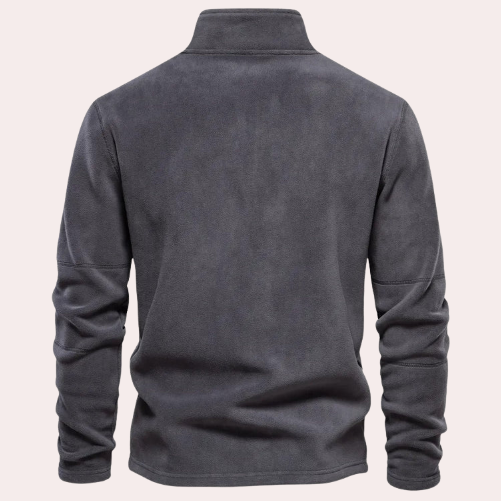 Men's casual loose fit half zip stand collar sweater