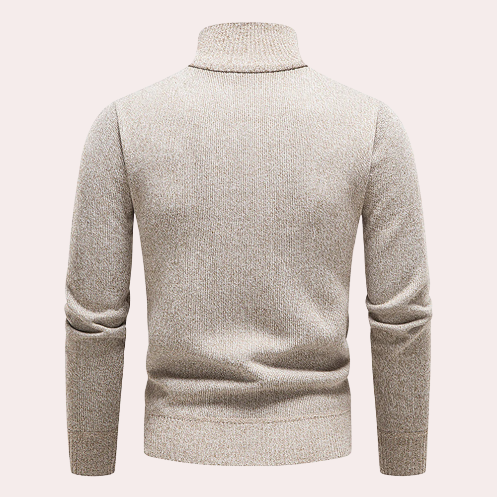 Men's half turtleneck velvet thickened sweater