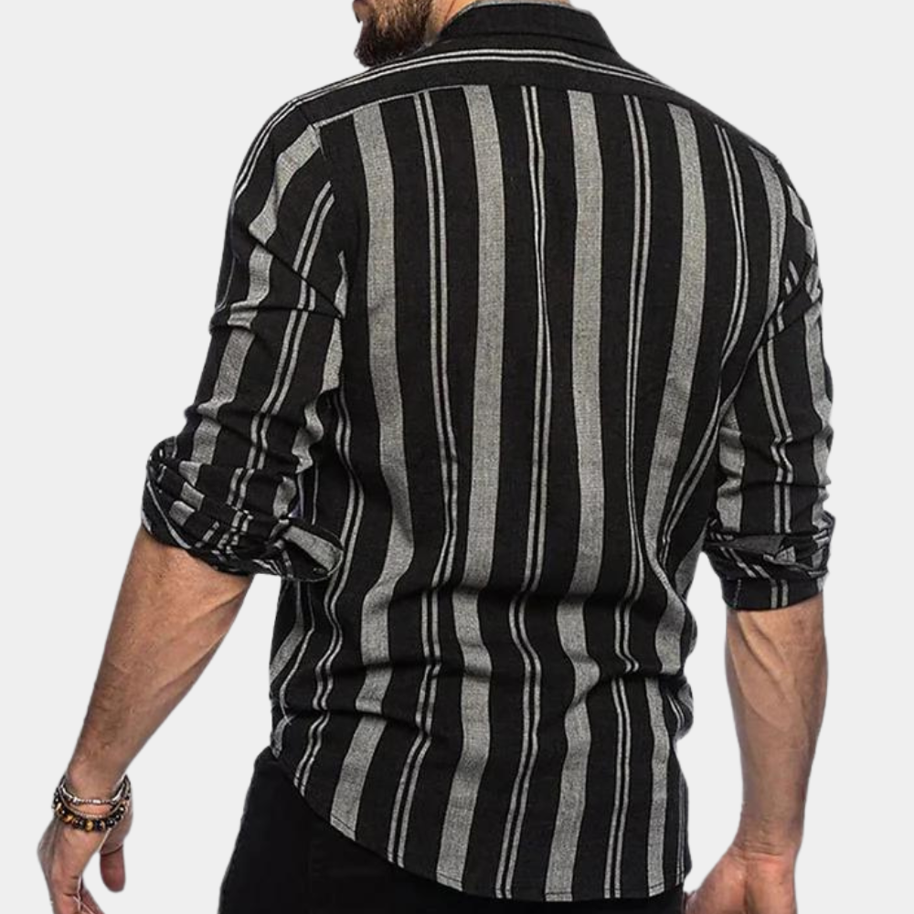 Men's striped long sleeve casual slim fit cardigan