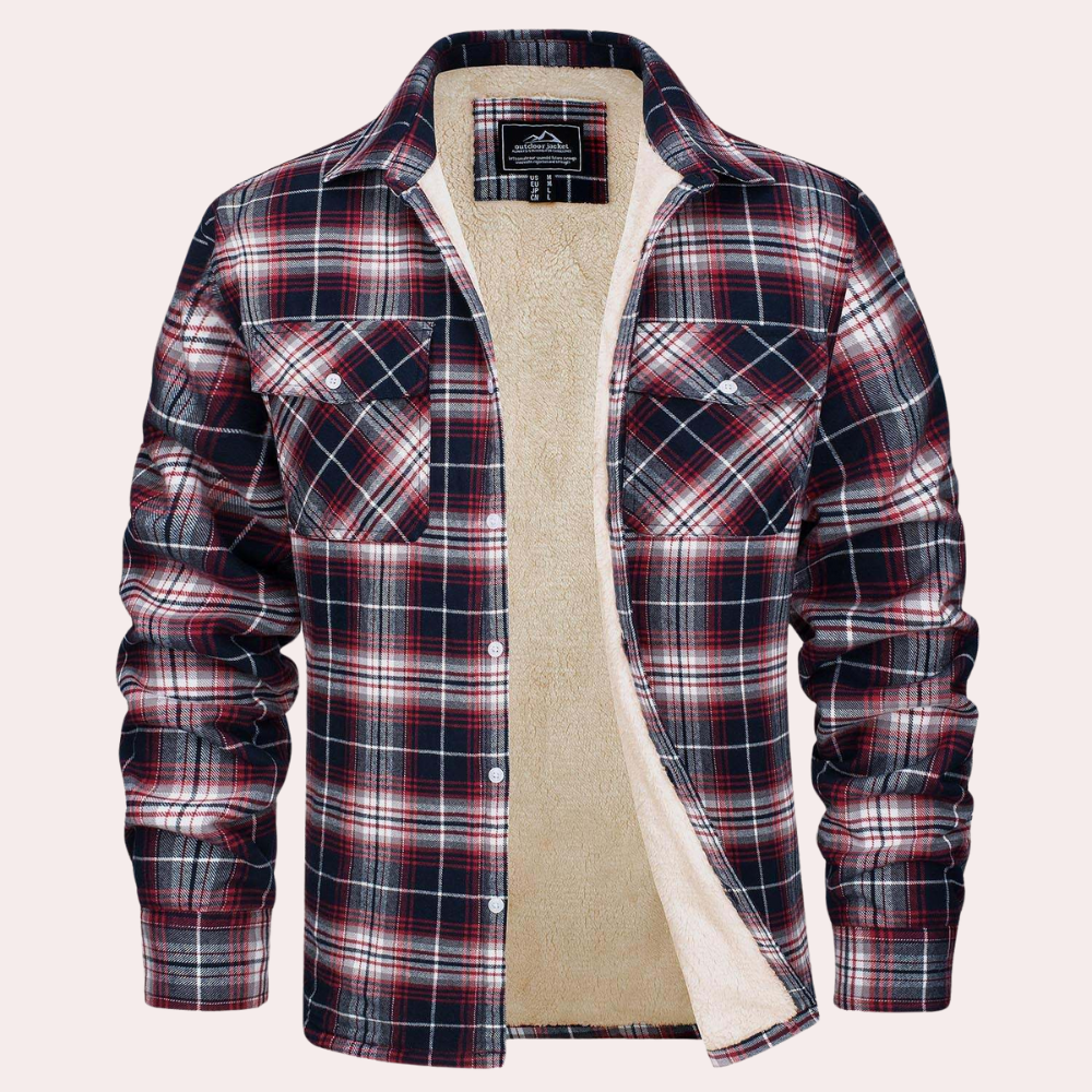 Men's casual leisure outerwear checked jacket