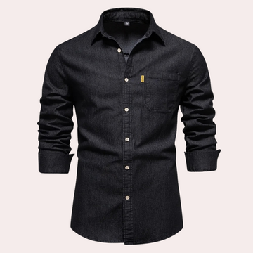 Classic denim button-up shirt for men