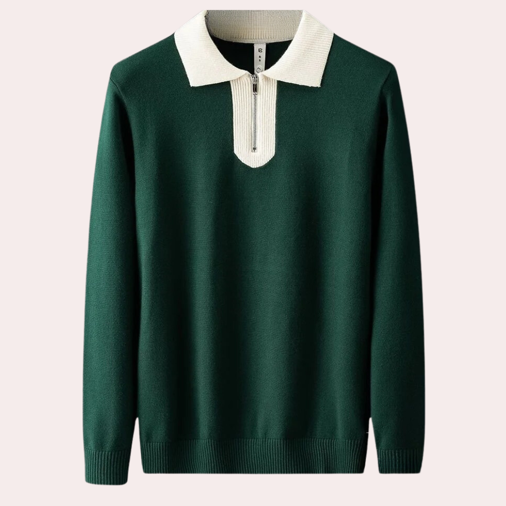 Trendy polo pullover retro lazy style sweater for men