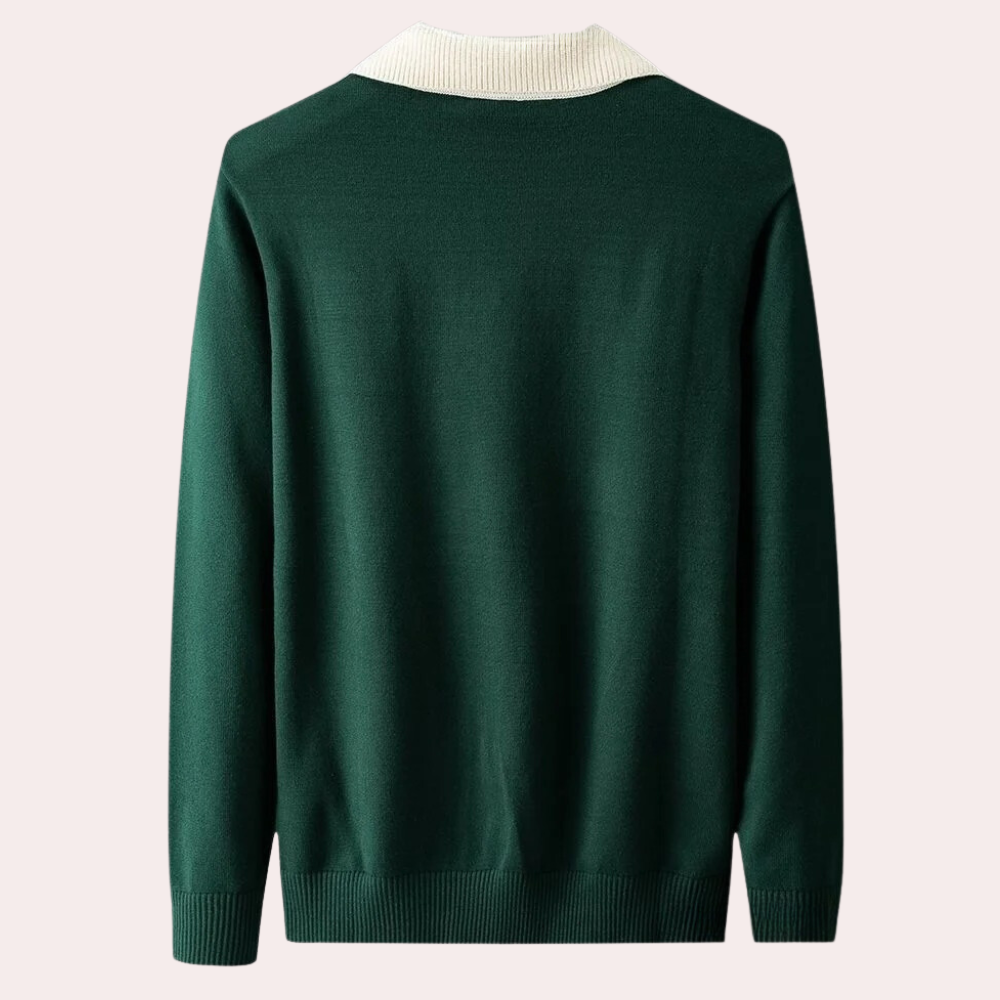 Trendy polo pullover retro lazy style sweater for men