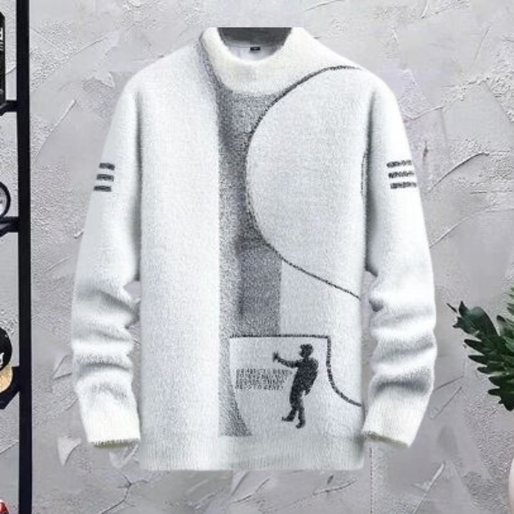 Men's casual half-high collar knitted sweater