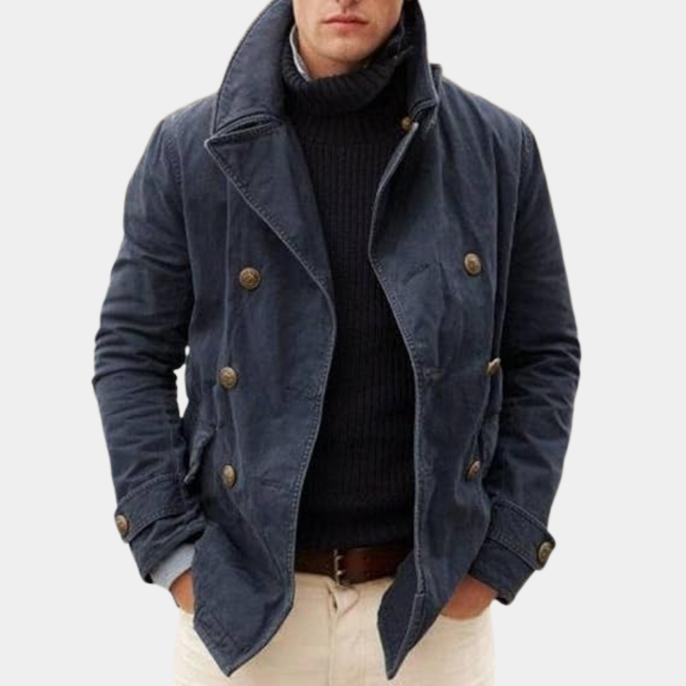 Trendy men's casual double-breasted jacket