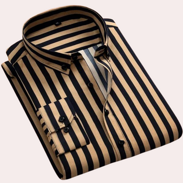 Slim fit casual men's long sleeve striped shirt