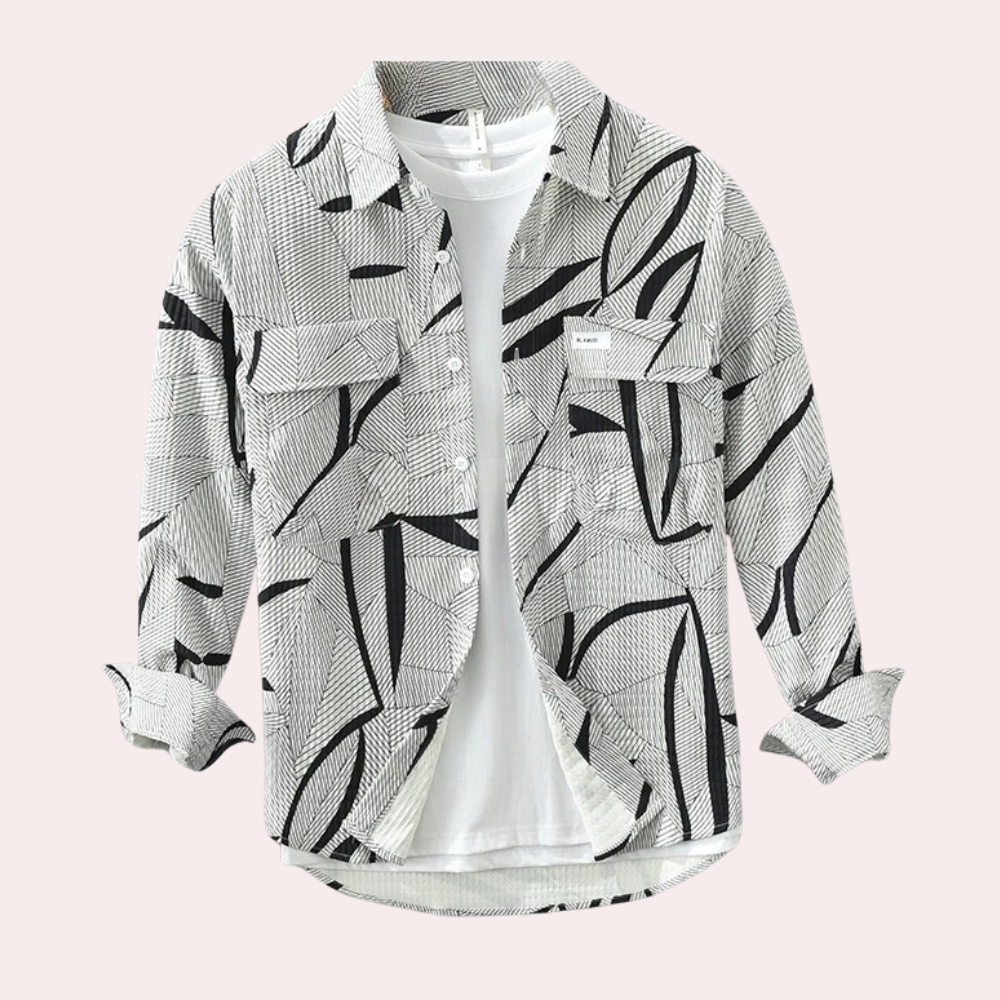 Trendy printed long-sleeved shirt for men