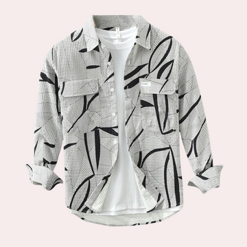 Trendy printed long-sleeved shirt for men