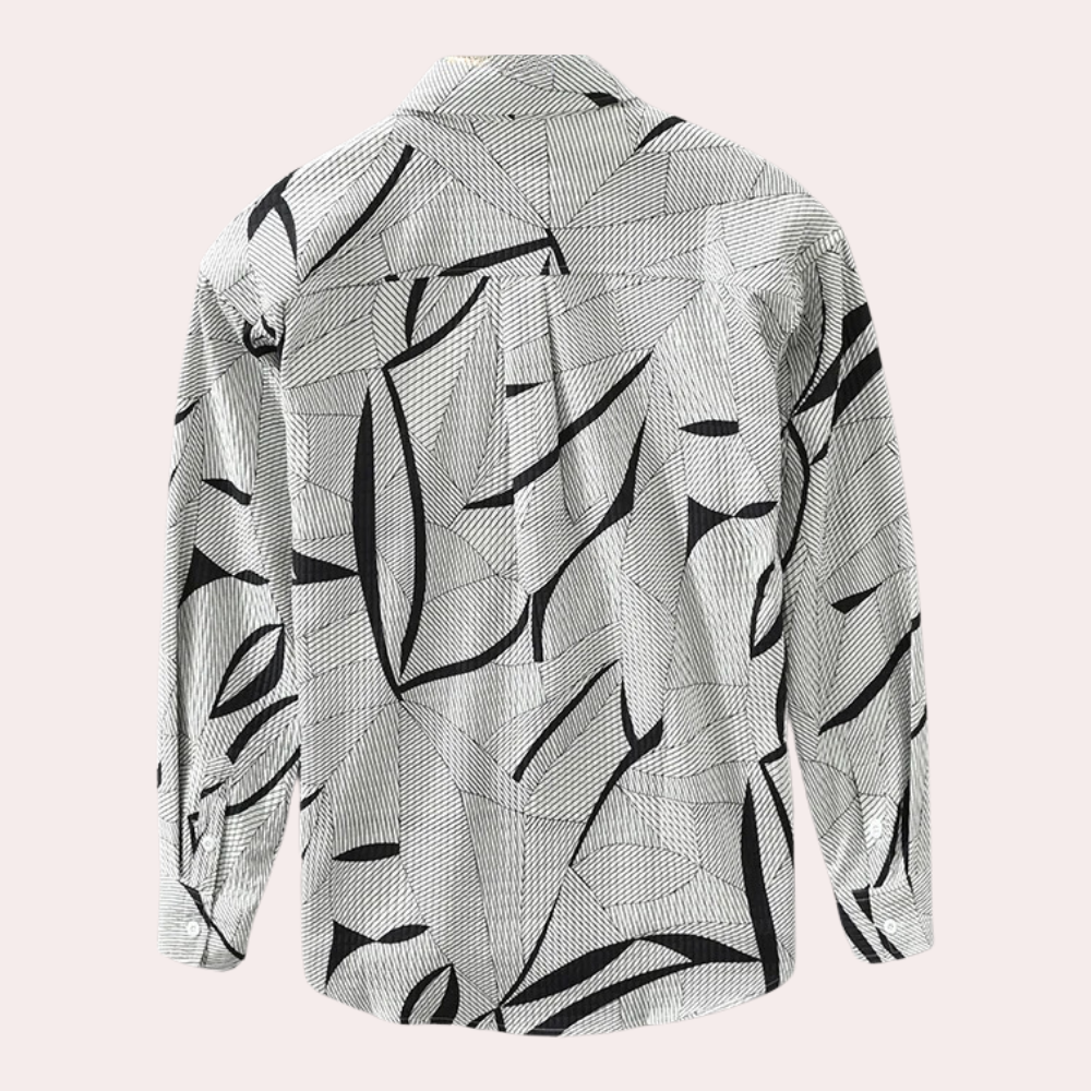 Trendy printed long-sleeved shirt for men