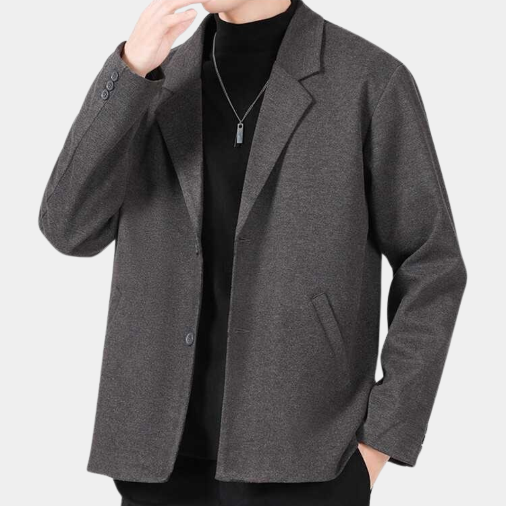 Trendy men's casual notched collar suit