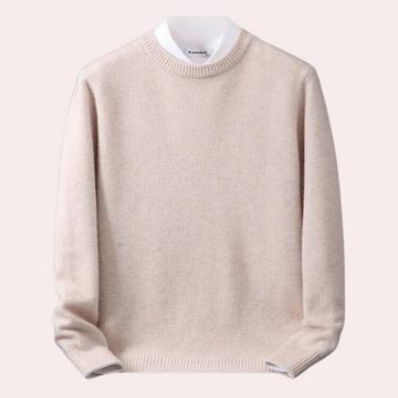 Casual men's round neck long sleeve sweater