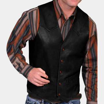 Men's retro punk faux fur slim fit vest