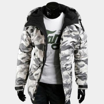 Men's casual hooded camouflage floral pattern jacket