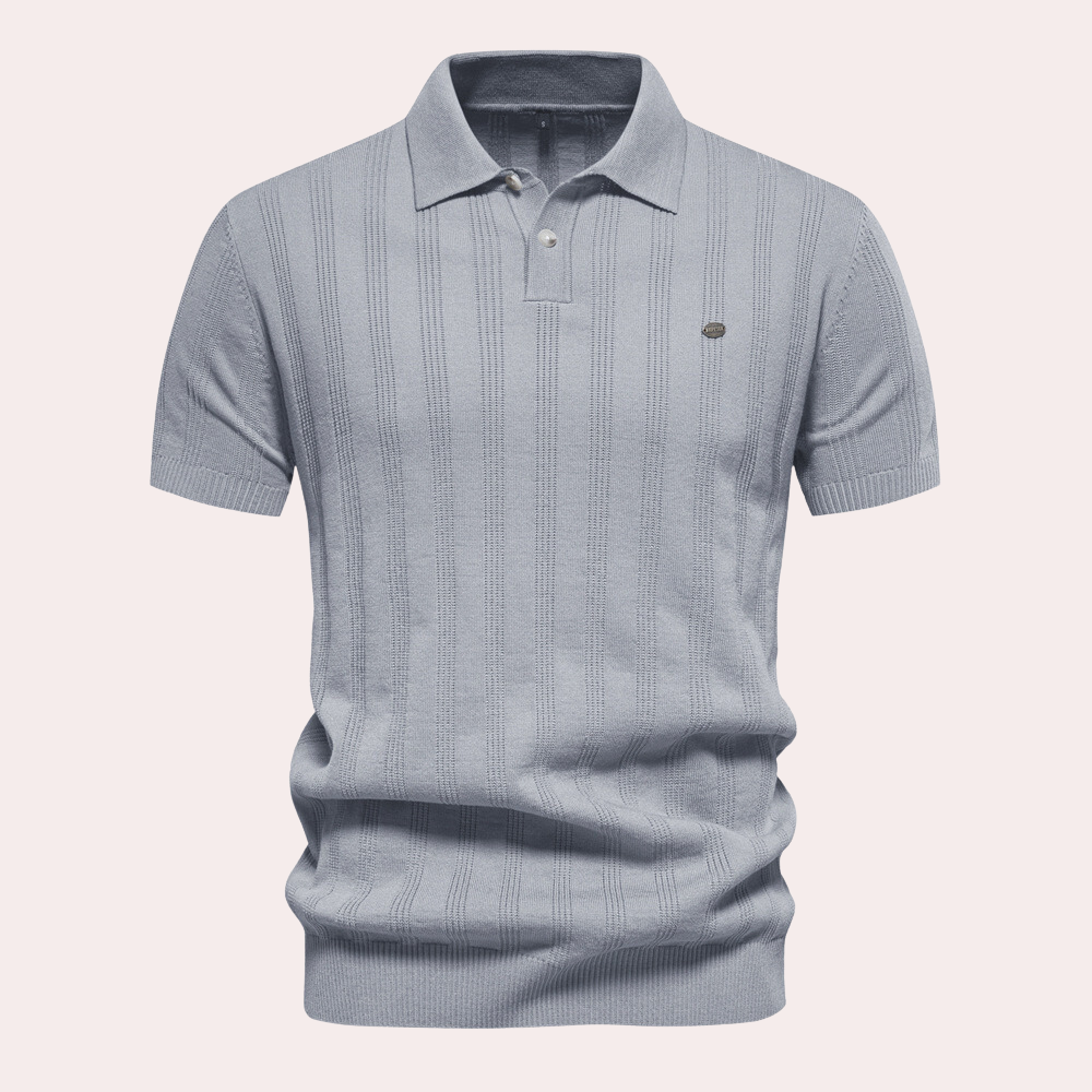 Men's classic striped polo shirt