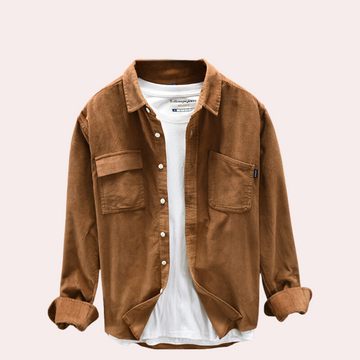 Men's retro long-sleeved corduroy shirt jacket