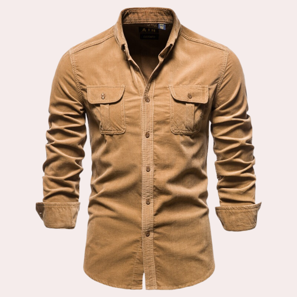 Men's Slim Fit Cotton Shirt Long Sleeve No-Iron Casual Wear