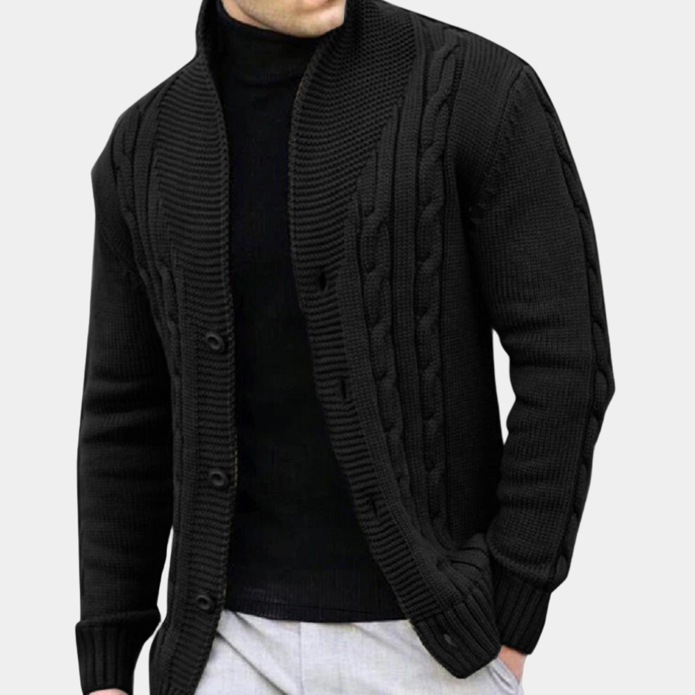 Casual english style knitted cardigan sweater for men