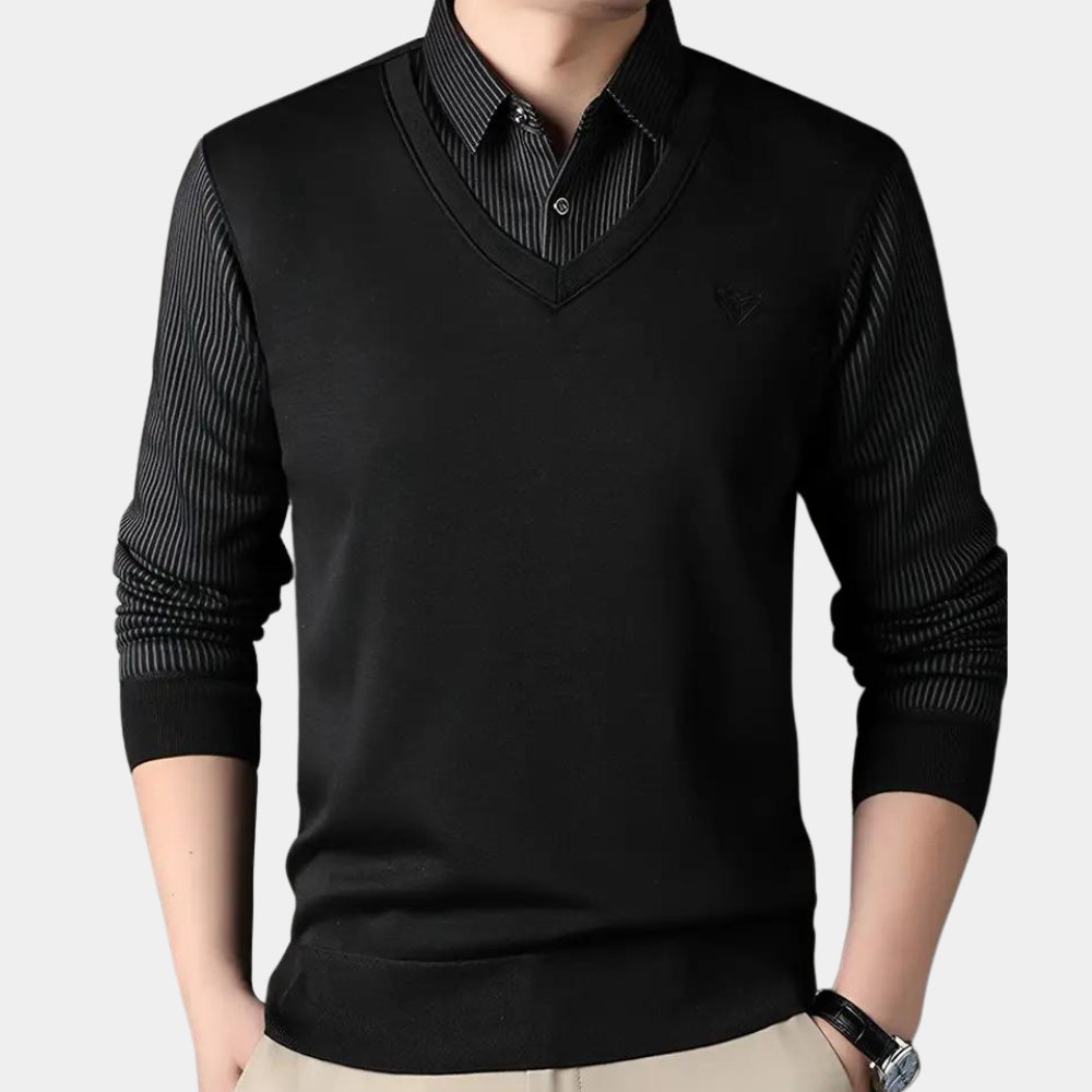 Men's long-sleeved t-shirt sweater collar