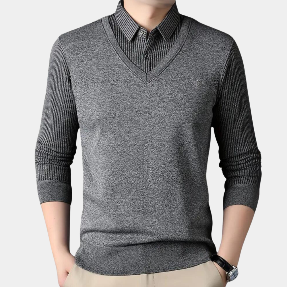 Men's long-sleeved t-shirt sweater collar