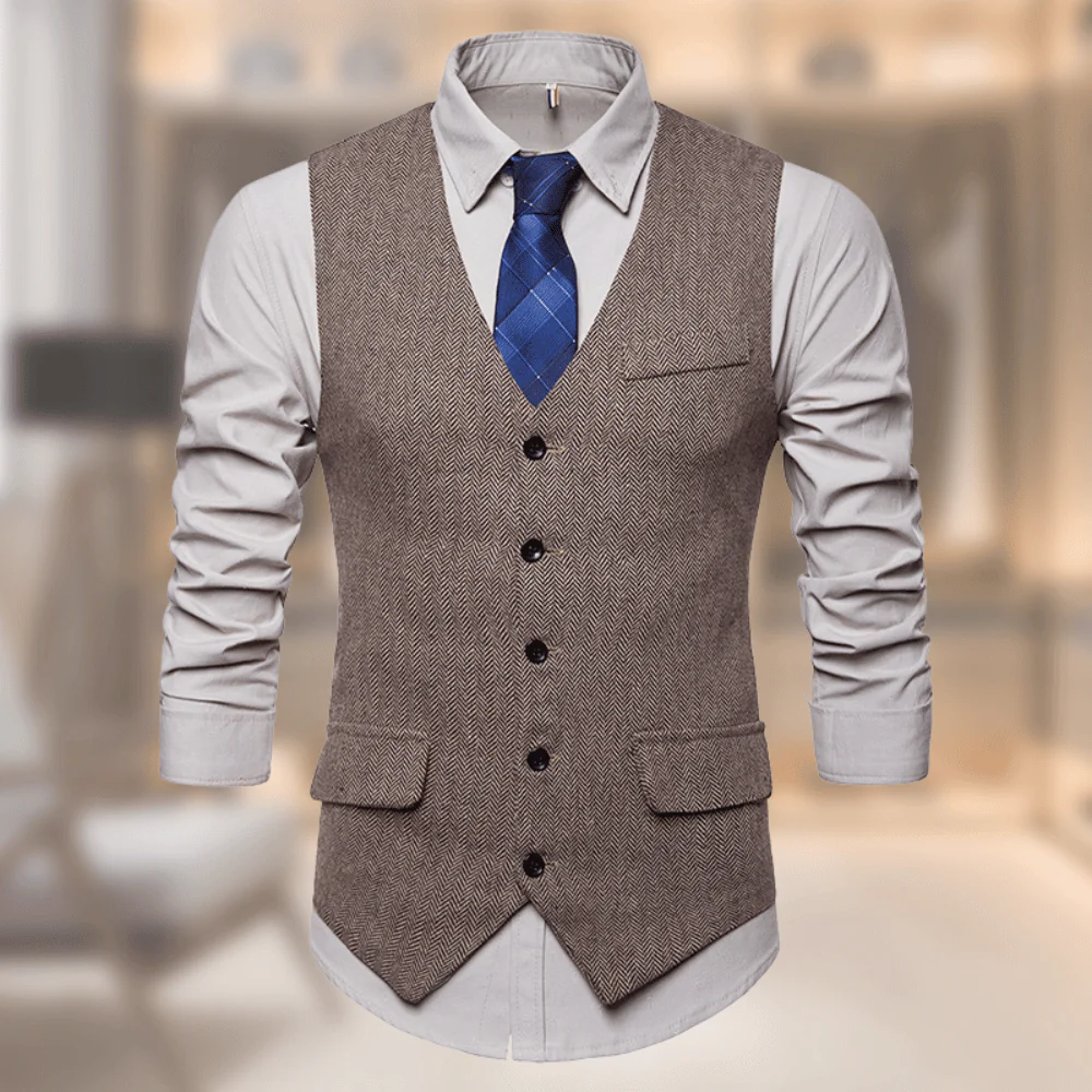 Men's slim fit v-neck casual fashion suit vest