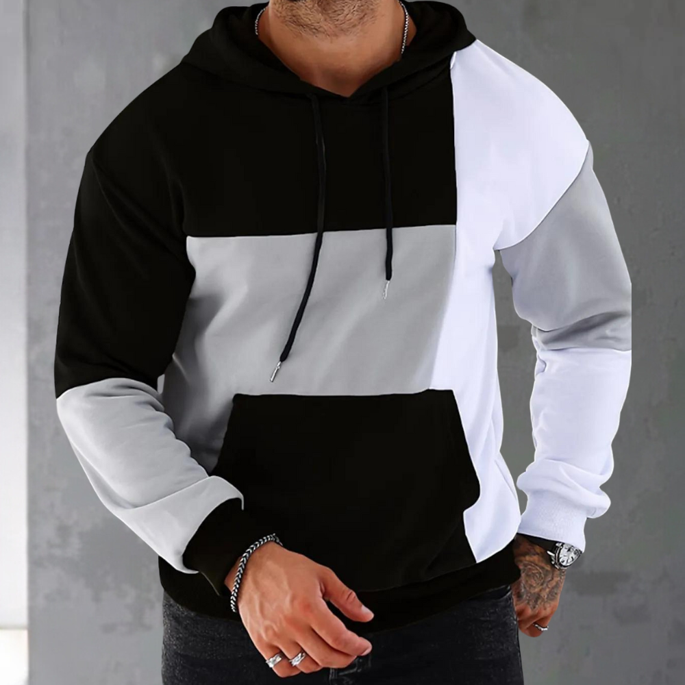 Hooded slim-fit long-sleeve top for men